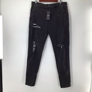 Zanerobe Black Distressed Sharpshot Denimo 34x30 Jeans NWOT